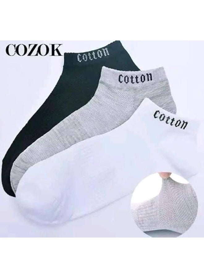 High‑quality men’s socket socks made of comfortable cotton blended with elastic fibers to ensure all‑day fit and stability, comes in a practical pack of 4 elegant colors (MR). - Image 3